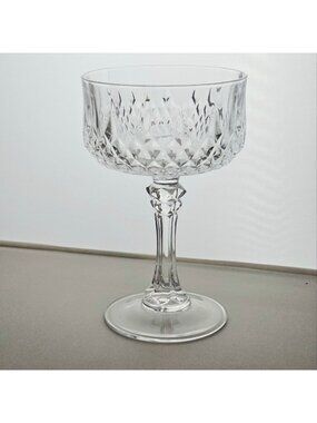 1 Cristal D'Arques Longchamp Champagne Coupe Glasses 5.5" vtg cut crystal